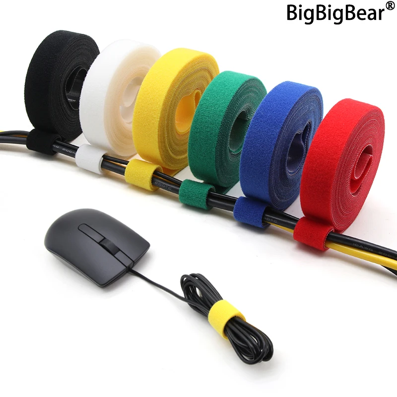 

5m/roll Cable Ties Reusable Loop Bundle Self Adhesive Fastener DIY Accessories Nylon Strap Organizer Clip Wire Holder Management