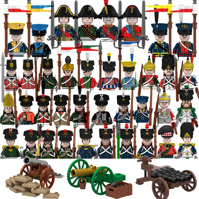Фигурка солдатика из немецких войн, конструктор, Британская, русская, французская, итальянская, военно-морская армия, ВВС, полицейское оружие, детские игрушки