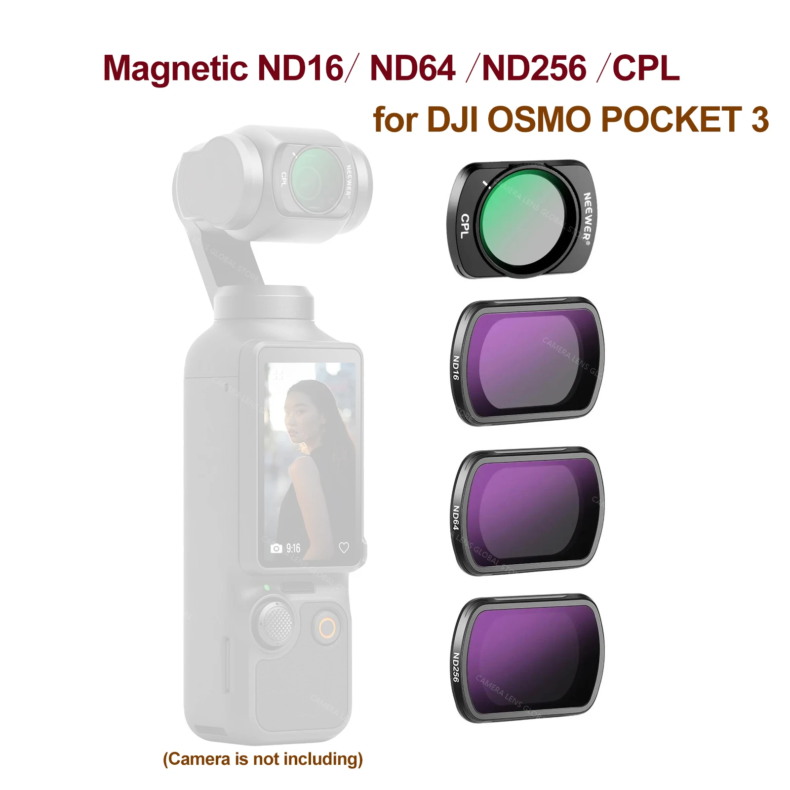 NEEWER 4 Pack Magnetic ND Filter Set for DJI OSMO Pocket 3 - NEEWER