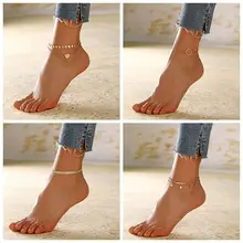 Female Bohemian Heart Infinity Summer Anklets For Women Ankle Bracelets Girls Barefoot on Leg Chain Jewelry Gift Accessories