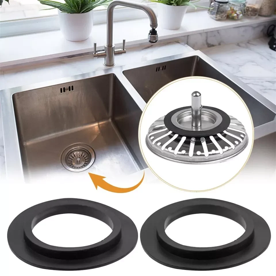 5Pcs Kitchen Sink Rubber Gasket Strainer Seals Basket Strainer Plug Kitchen Sink Filter Drain Seal Gasket Bathroom Accessories