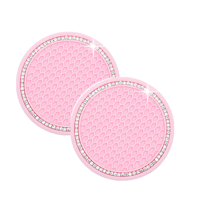 Non-slip Water Cup Pad Diamond Rhinestone Bling Decoration Auto Interior Cup Bottle Anti-skid Rubber Mat Car Accessories