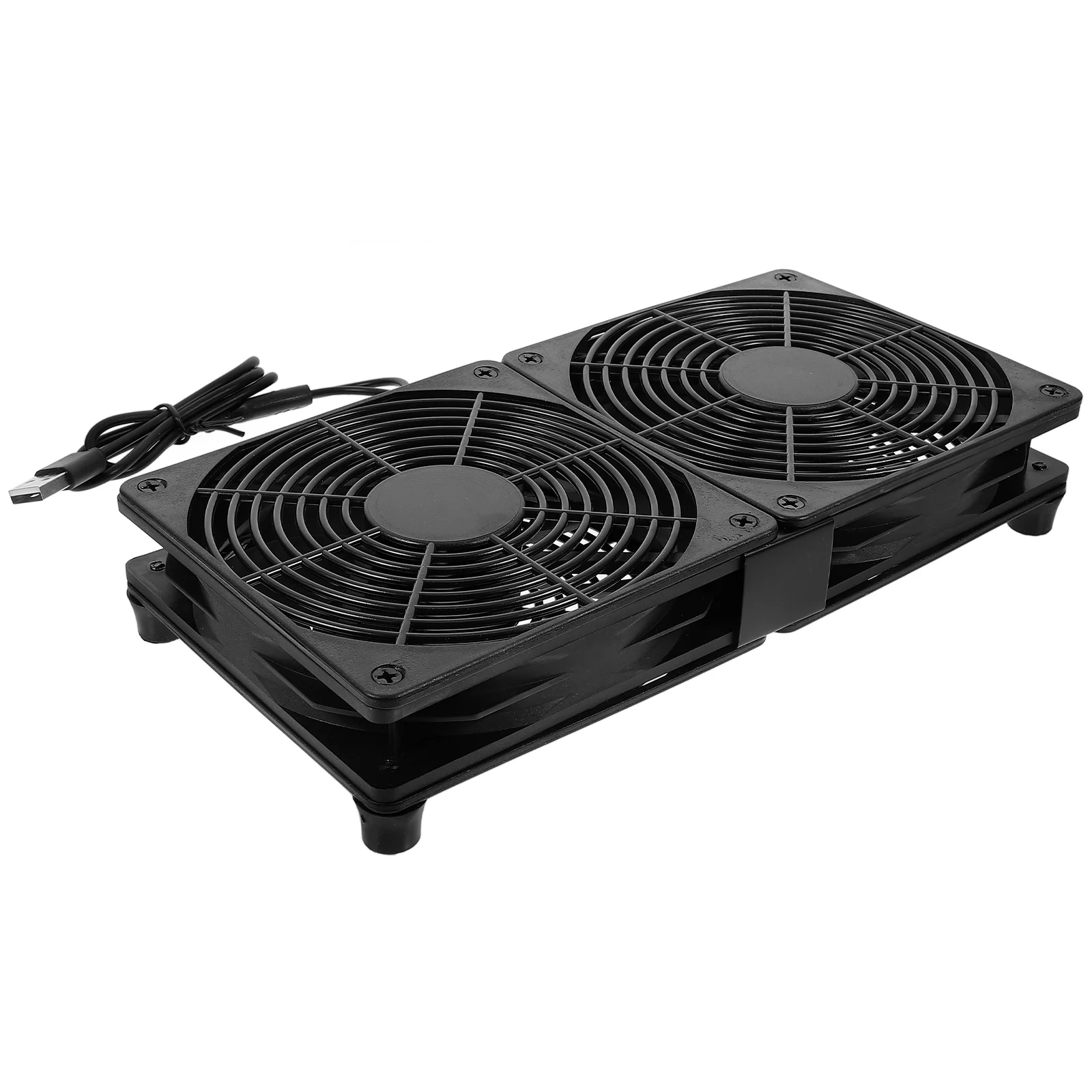 Cooling Dual Fans Computer Case USB Tablet Holder Stand Hand Held Cooler Powered For