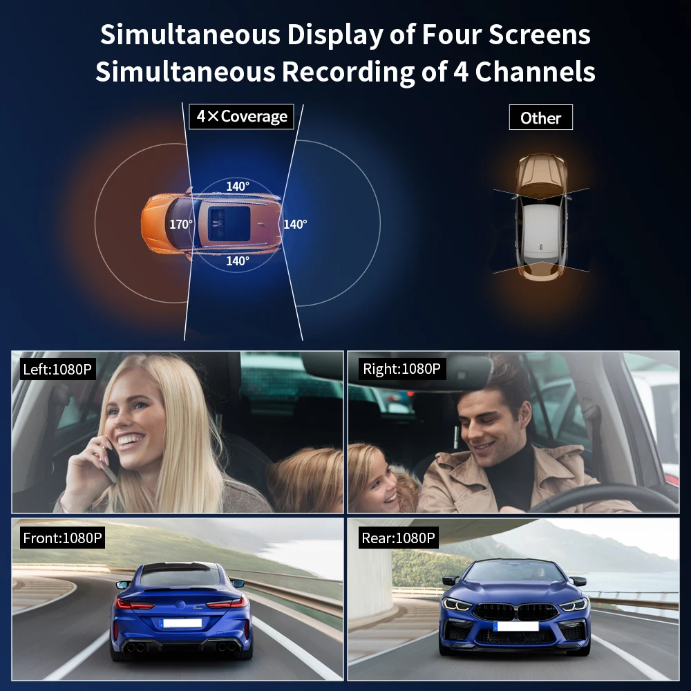  DVR  ķ,  GPS, 24 ð  , 4 , FHD 4x1080P  ȭ, G-  , ߰ ð  ڽ
