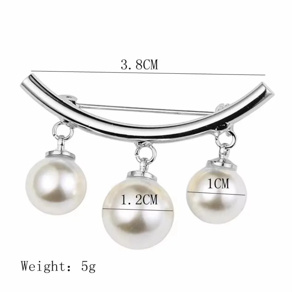 1Pcs Safety Pin Brooch Fashion Gold Silver Plated Pearl Women Natural Pearl Brooch Jewelry Accessories Lady Clothe Clip Supplies