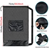 Large Mesh Ball Bag Drawstring Bag for Storage Soccer Basketball Volleyball Training Bags Black Sports Bag with Shoulder Straps 5