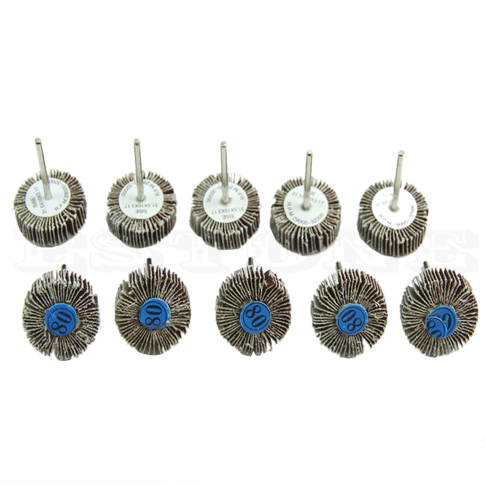 

A2UD 10x 80# Grit Sanding Sanding Sandpaper Flap Disc Set Wheel Brush Dia 32mm