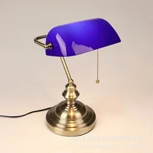 

Blue/green/amber/white bedroom bedside table office retro glass LED decorate desk lamp stained glass lampshade