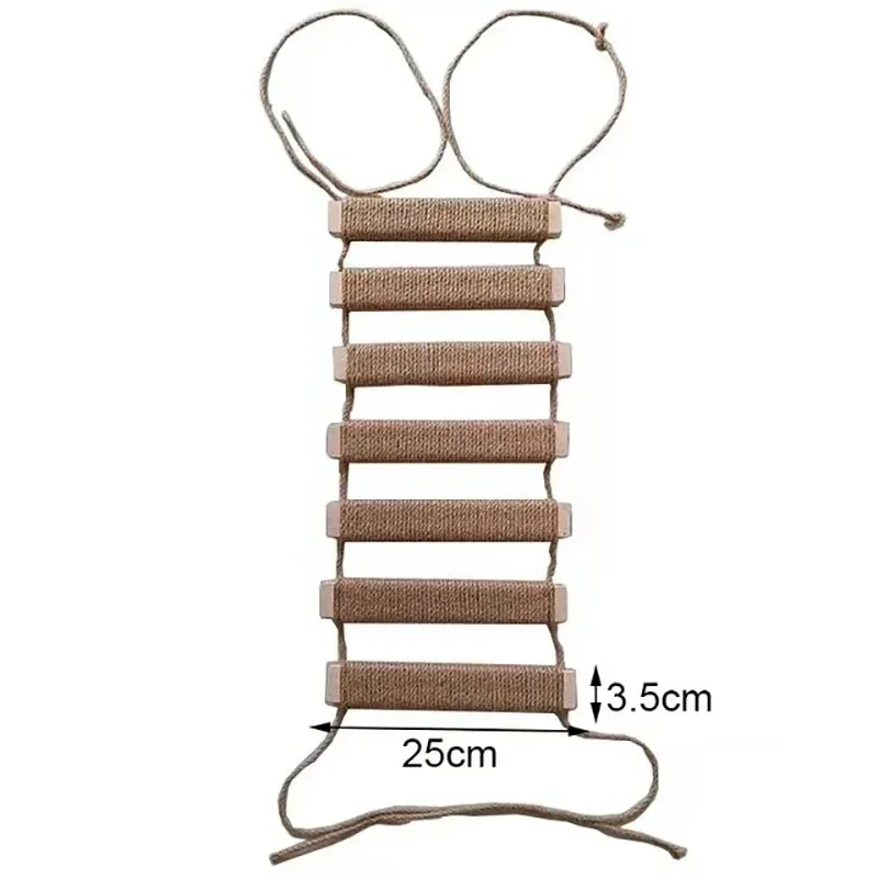 

Bridge Wall Sisal Activity Cat Steps Kitten Furniture Scratcher Ladder Cat Rope Toys Climber Wood Kitten Wall-mounted