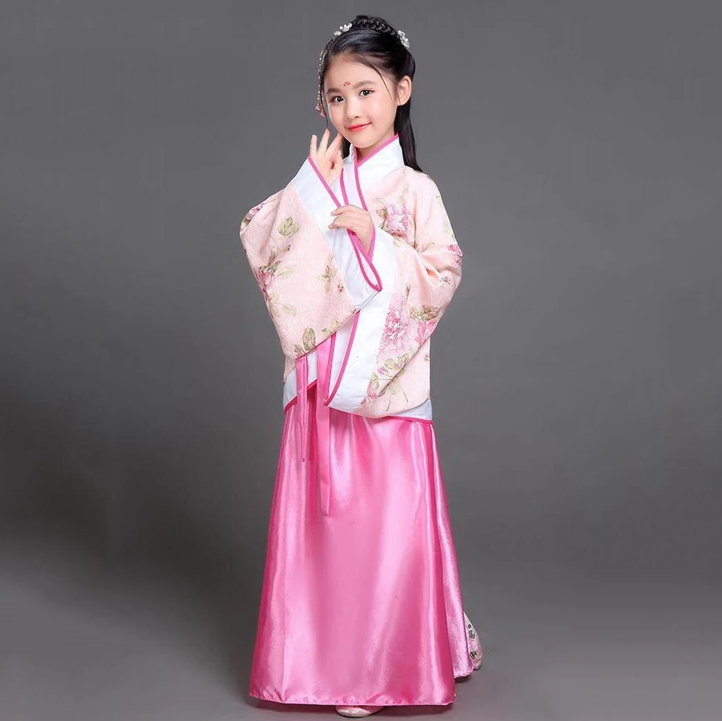 Hanfu Chinese Costume Kids Flower Girl Dresses Traditional Stage Wear Women Dance Costume Adult Fairy Dress chinese traditional costumes