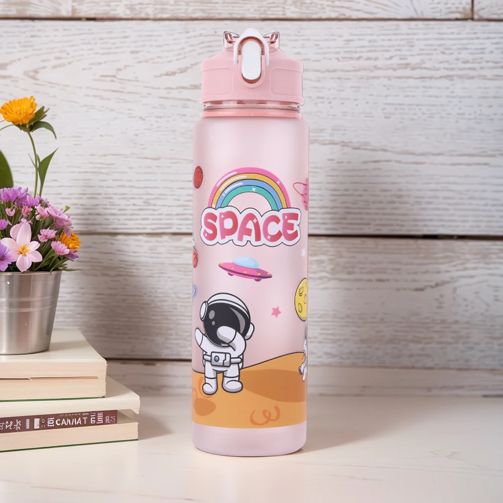 Description Picture 5 of item800ml Astronaut Sports Bottle with Straw & Handle Space Water Cup Large Capacity Portable Travel Bottle for Outdoor Sports