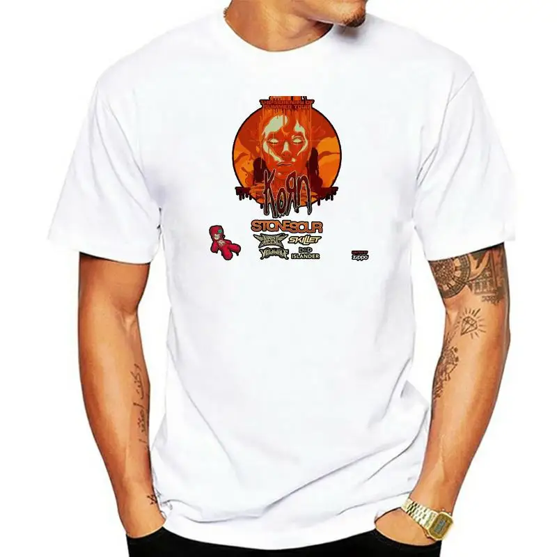 Korn Stone Sour Yelawolf Islander T-Shirt Nera Da Uomo Tee Usa Taglia Em1(1)