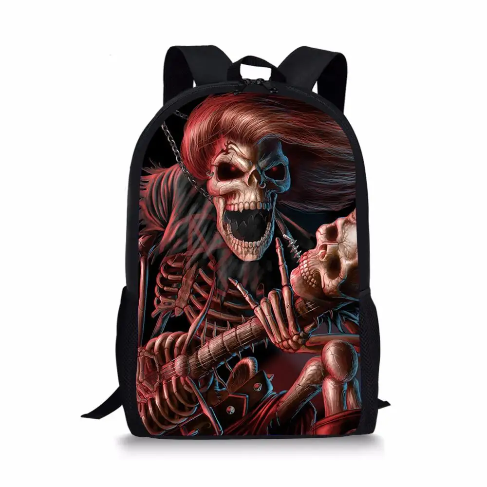 

Cool Music Skull Print Kids Backpack Men Women Rucksack Daypack Children School Bags For Teenager Girls Boys Back Pack Backpacks
