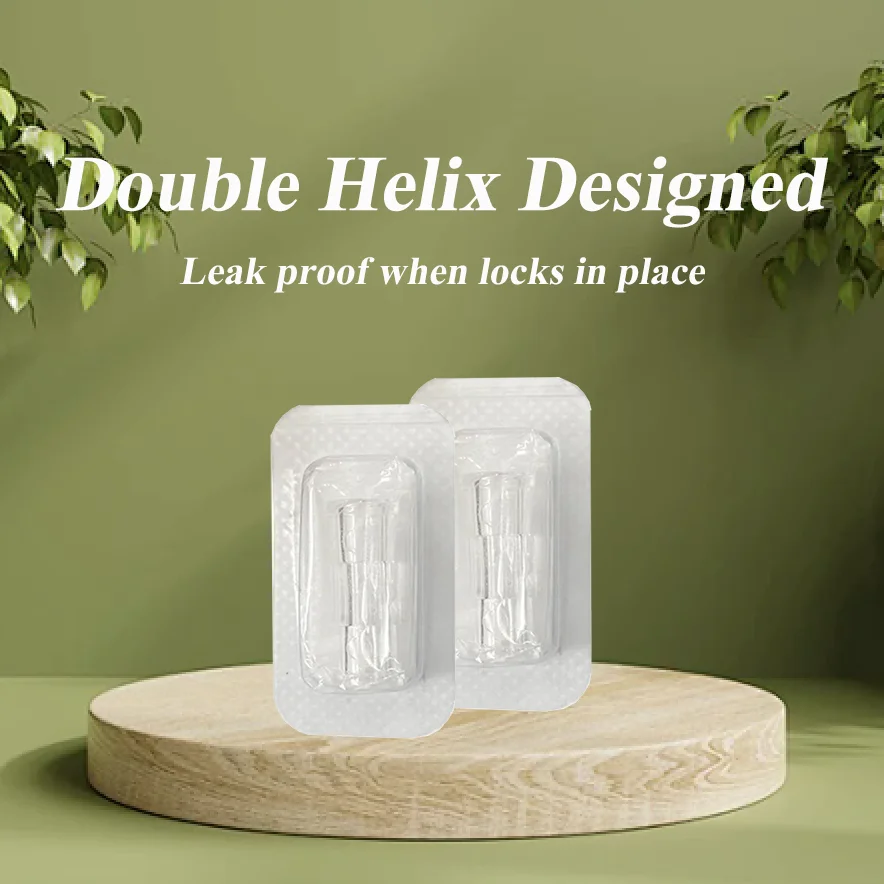 Leak Proof Double Helix Medical Sterile Luer Lock AdapterTransparent Plastic Syringe Connector