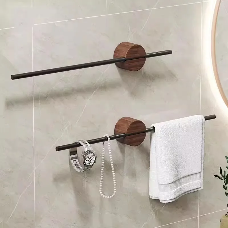 Towel Rack 40/50cm Wood Wall Hanging Bar Bathroom