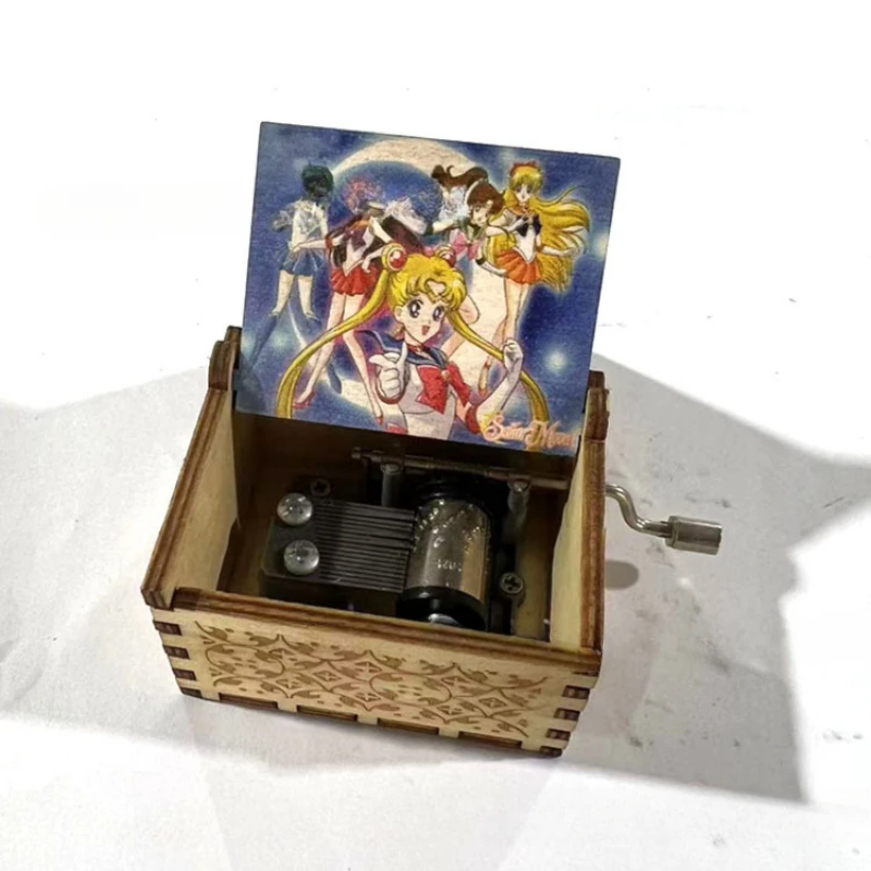 Theme Music Box Christmas Character Anime Movie Boy Toy Hand Crank Decoration Cartoon Wooden Jewelry Holiday Birthday Gift 6