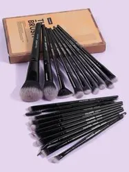 20 - Piece Premium Makeup Brush Set - Professional Foundation, Eyeshadow & Powder Brushes in Elegant Gift Box (Black)