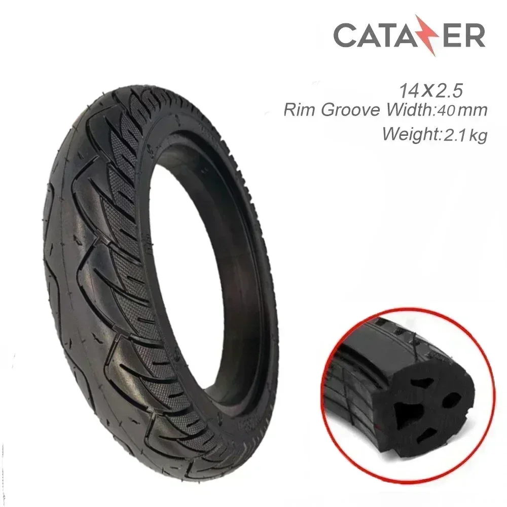 

14 Inch 14X2.50 Electric Bike Solid Tire Wear-resistant and Explosion-proof Bike Tire Tubeless Non Inflation Tyre