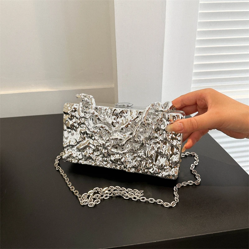 Box Square Bags for Women 2023 Trend Fashion High Quality Shoulder Bag Woman Chain Hard Shell Party Evening Small Handbag Ladies