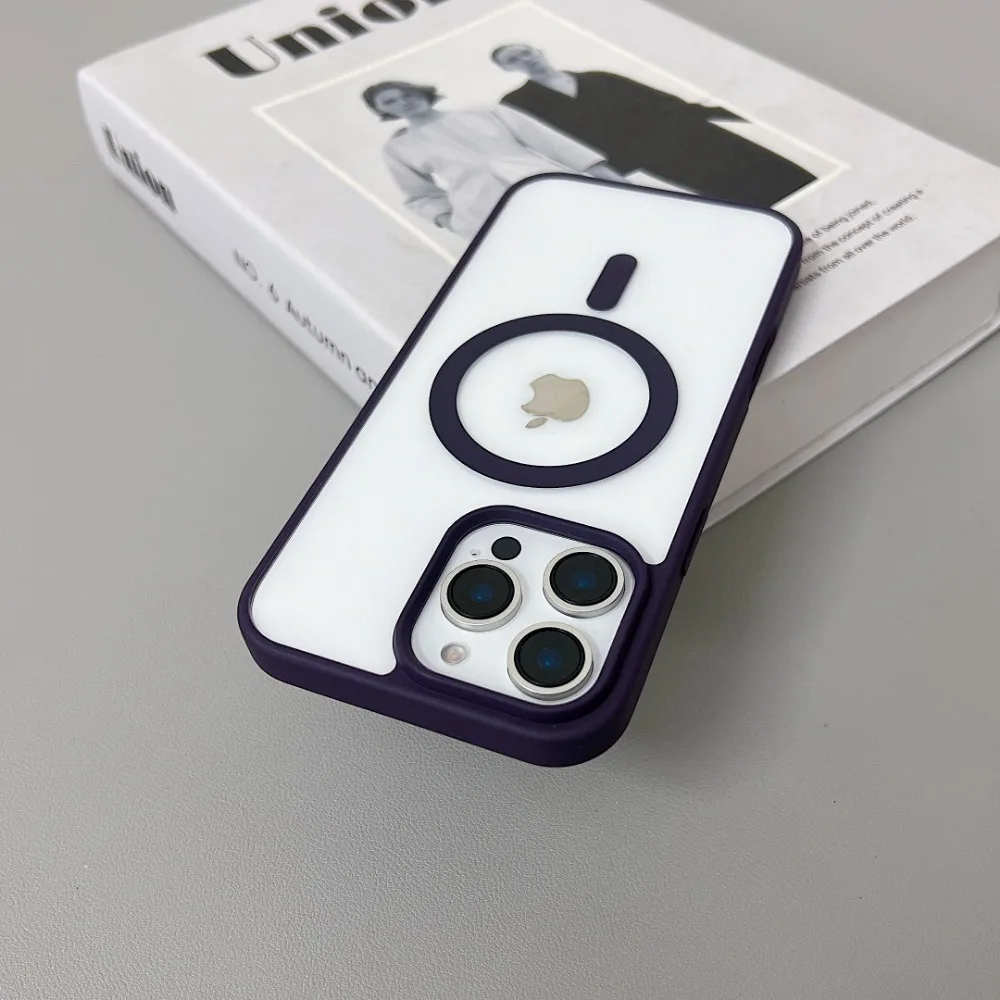 Luxury Transparent Magnetic Protective Phone Case with Clear Cover