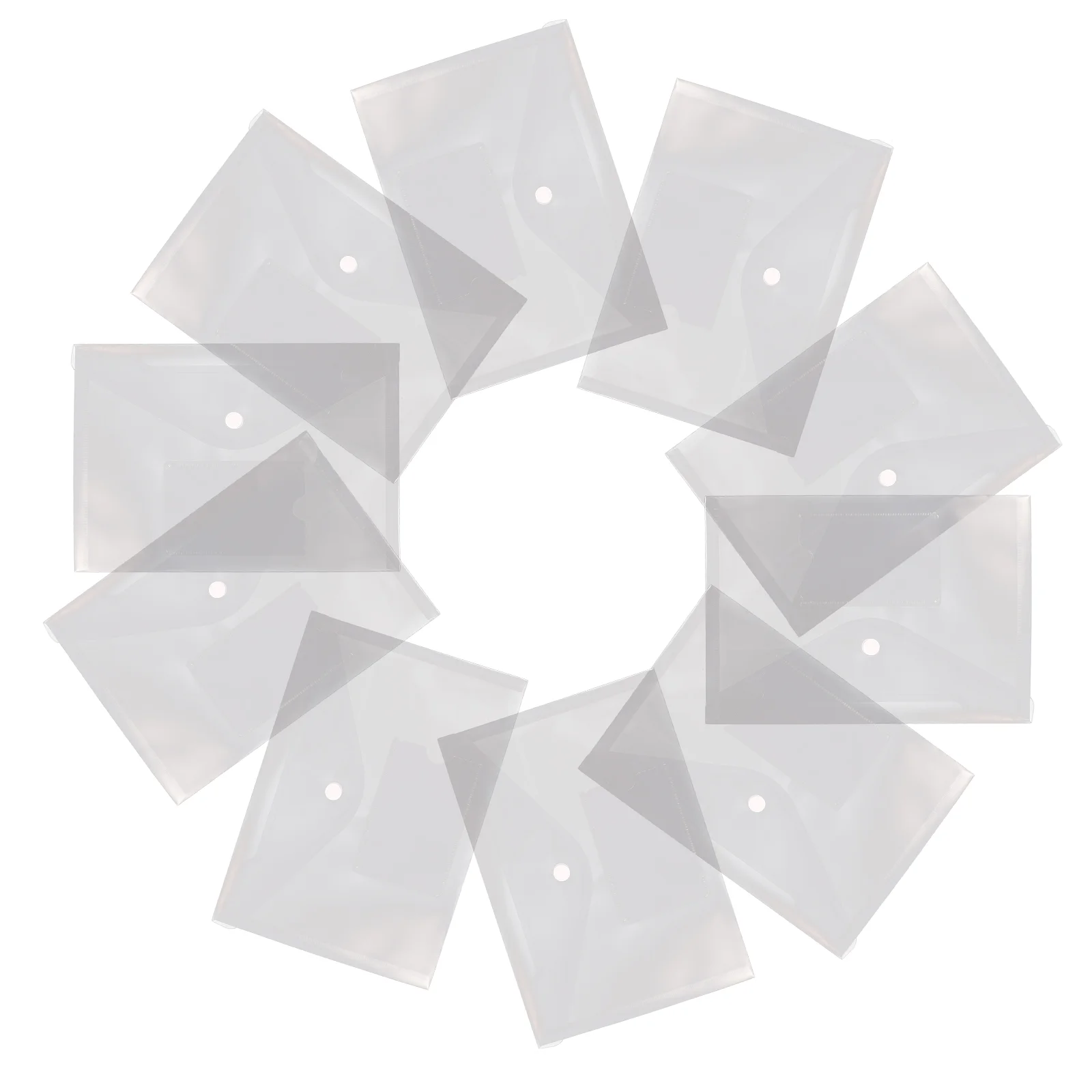 

12 Pcs Button File Bag Document Organizer Holder Transparent Filing Envelopes A5