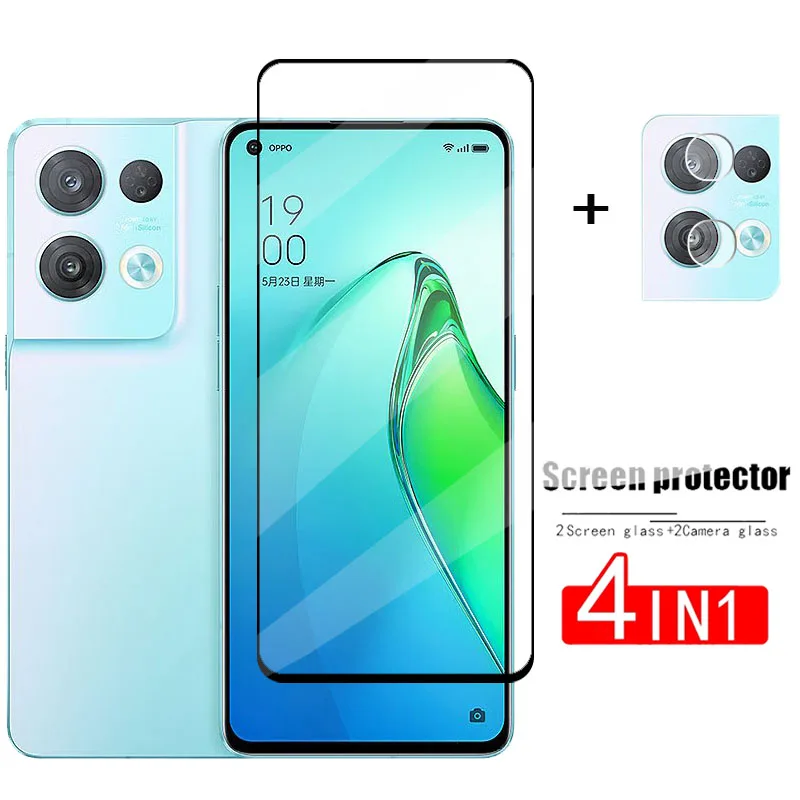 Funda para Oppo Reno 10 Pro Global + Protector de Pantalla de Vidrio  Templado, Funda Protectora Delgada Transparente Azul para Oppo Reno 10 Pro  Global