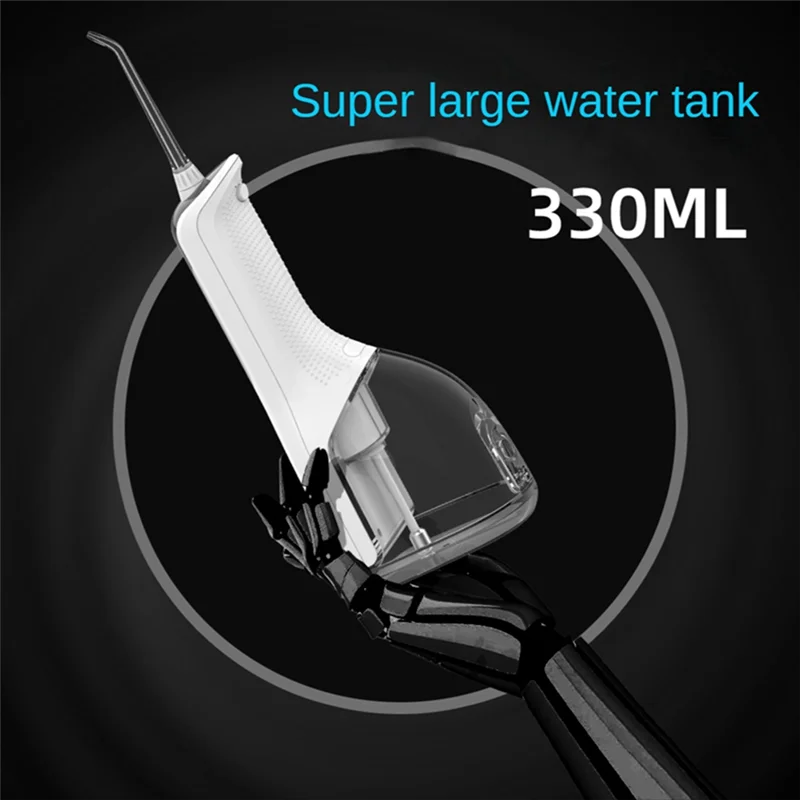 B90B-구강 세정기 USB 충전식 물 치실 휴대용 워터 제트 330ML 물 탱크 방수 치아 클리너