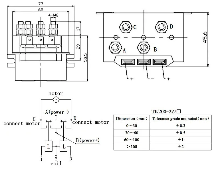 Reverso, Contatores de Transferência, 12V, 24V, 200A, TK200-2Z