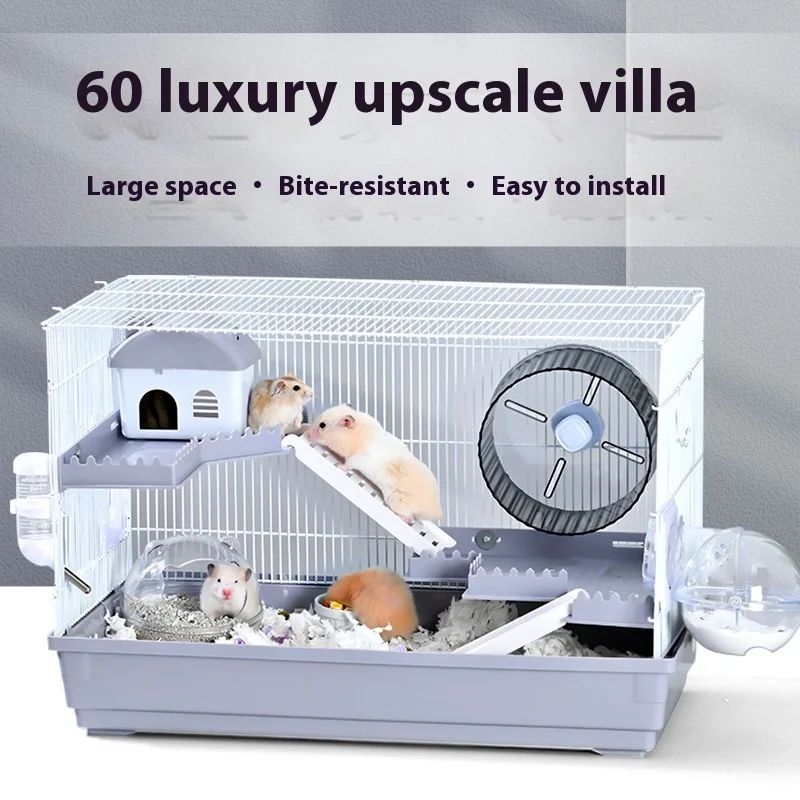 Luxury 3-Tier Hamster Cage Villa Large Room Enclosure for Syrian Dwarf ...