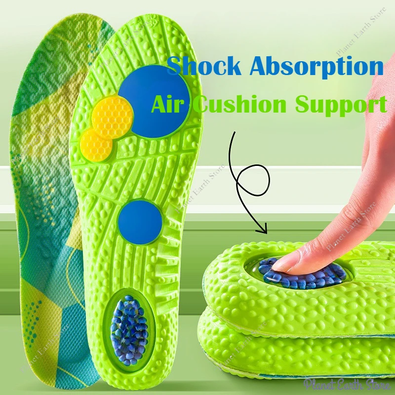 Size 35-46 1 Pair Sport Shock Absorption Insoles Air Cushion Breathable Arch Support Orthopedic Shoe Pads