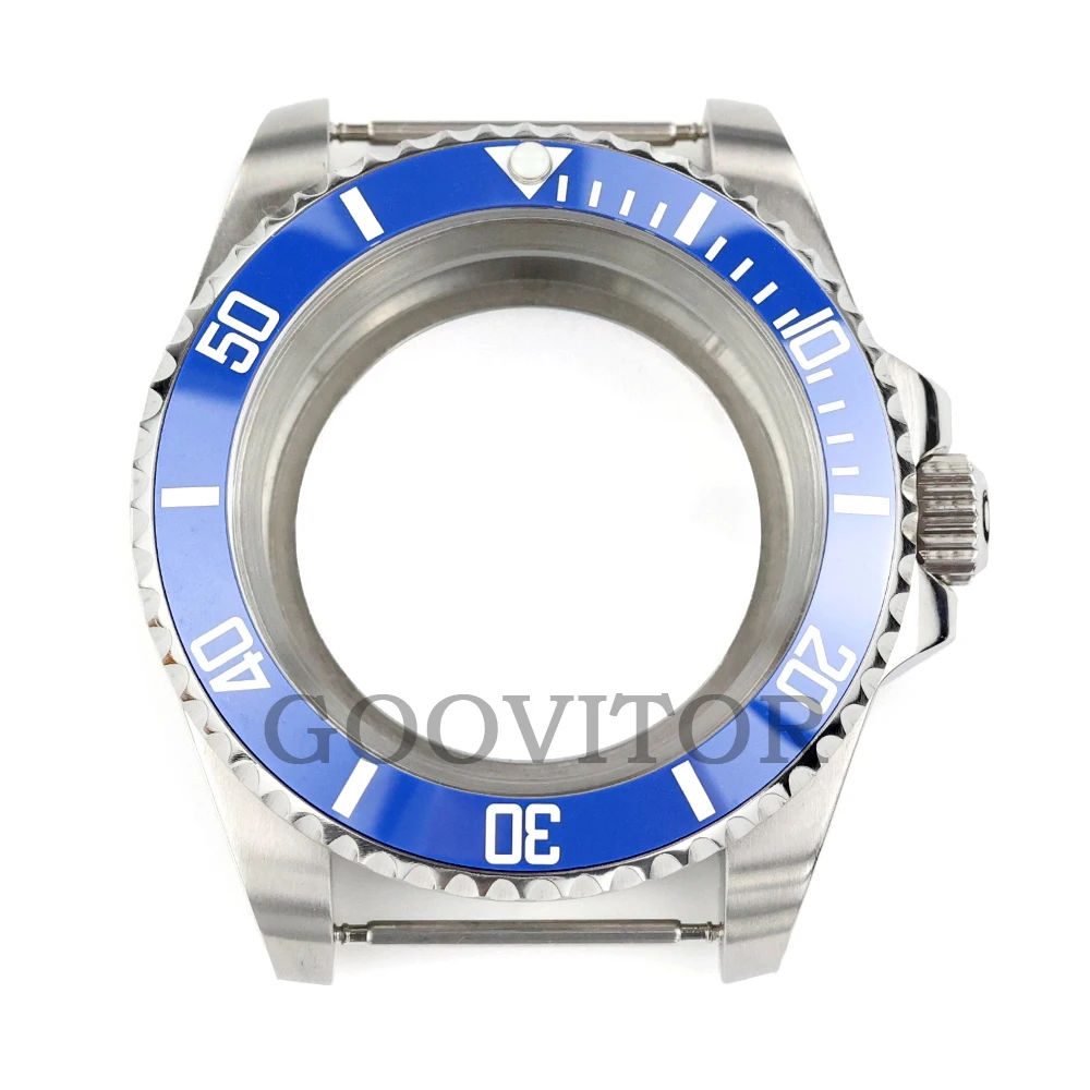 Silver 40mm Solid Stainless Steel Watch Case with Waterproof Brushed Oyster Bracelet