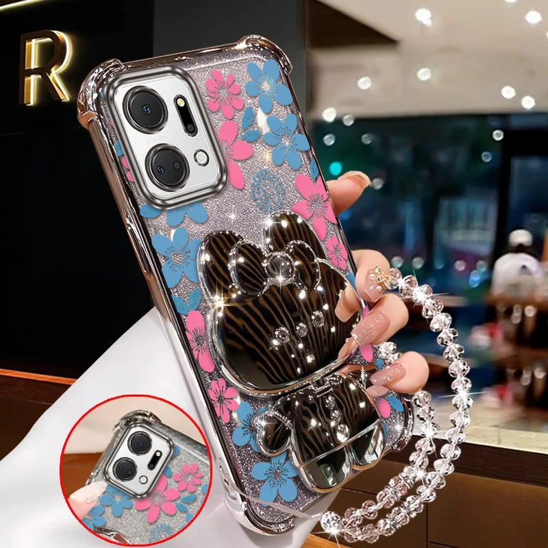 Vibrant Floral Phone Accessory Set: Case, Lanyard & Stand