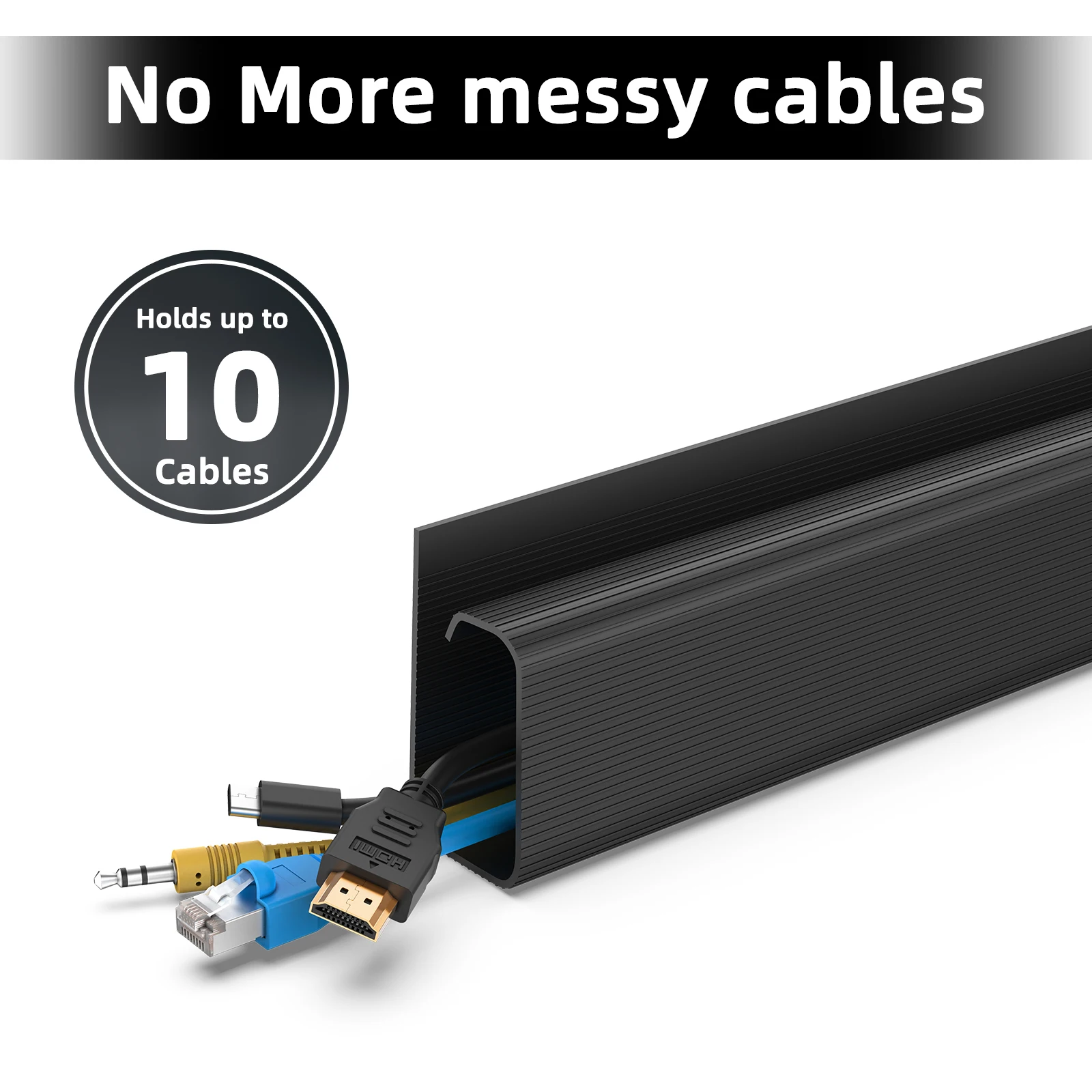 2 pcs Cable Management Under Desk Kit-Under Desk Cable Management Cord Cover, Hider Cord