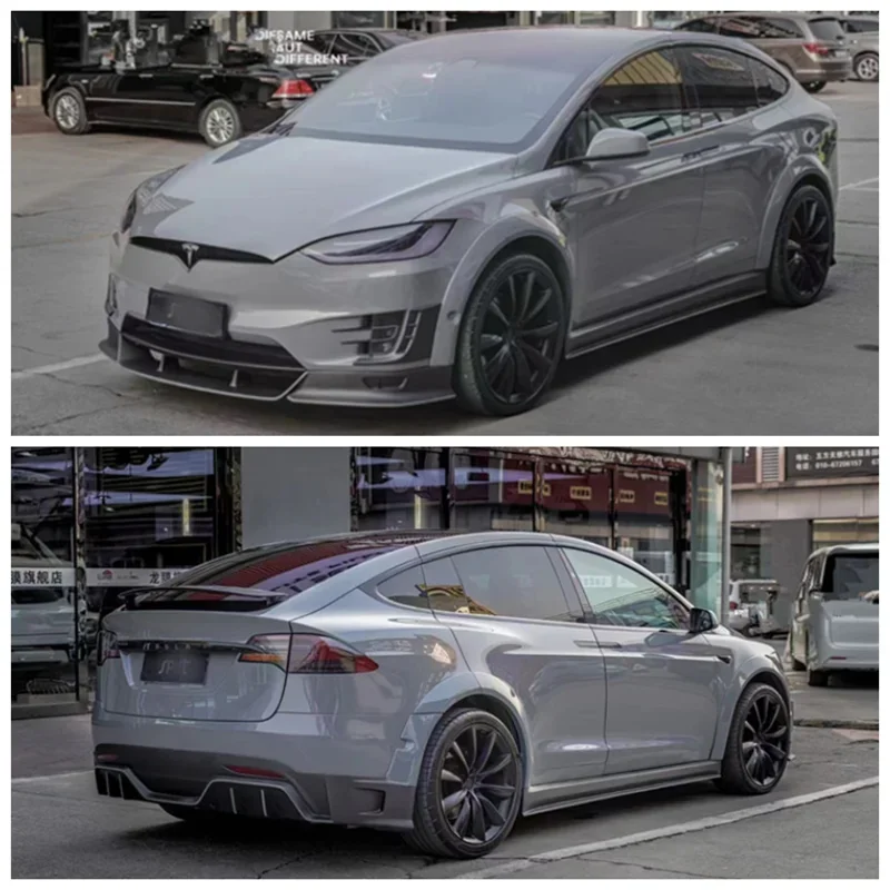

For Tesla Model X 2018 2019 2020 2021 2022 2023 Real Carbon Fiber Bumper Front Lip Side Skirt Spoiler Splitter Body Kit Cover