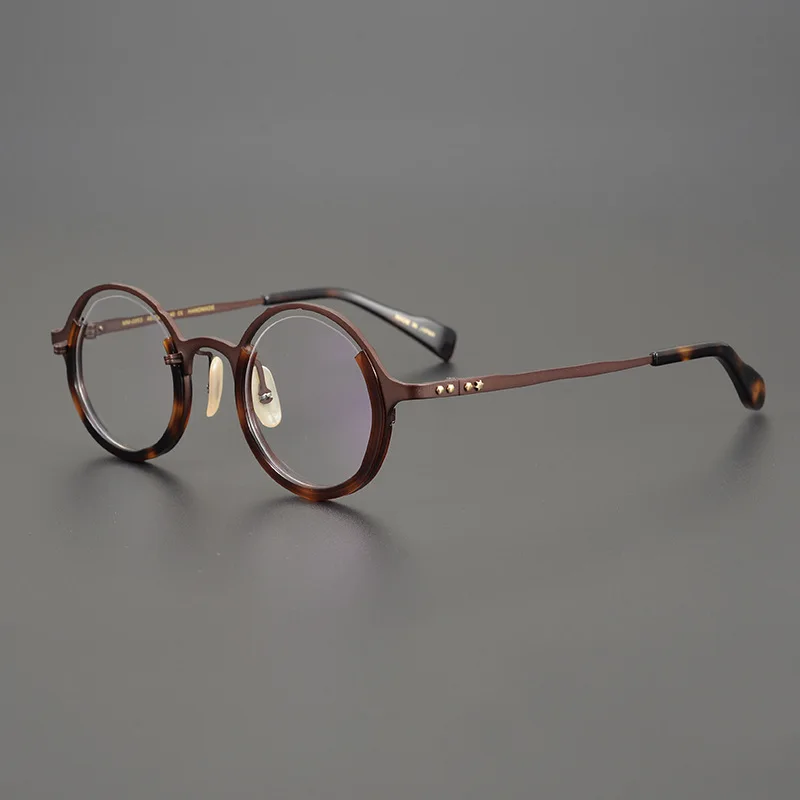 

Japanese Style High Quality Acetate Alloy Round Glasses Frame For Men Women Optical Myopia Designer Eyeglasses Prescription