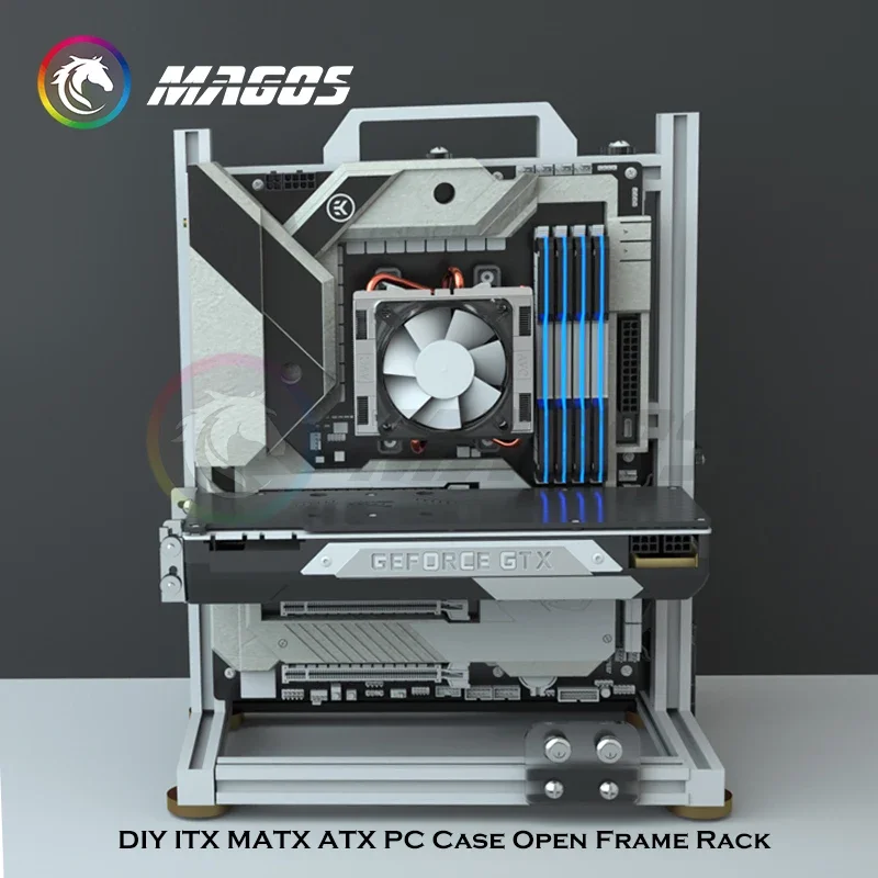 Diy Gamers Gabinete Mod Itx Matx pc Case Open Frame Alumínio Criativo Torre Atx Desktop Gaming Computador Chassis Rack - Imagem 2