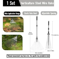Garden Leaf Rake Expandable Cleaning Leaves Sticks and Debris Telescoping Handle Lightweight for Flower Beds Roof Gardening Yard 1