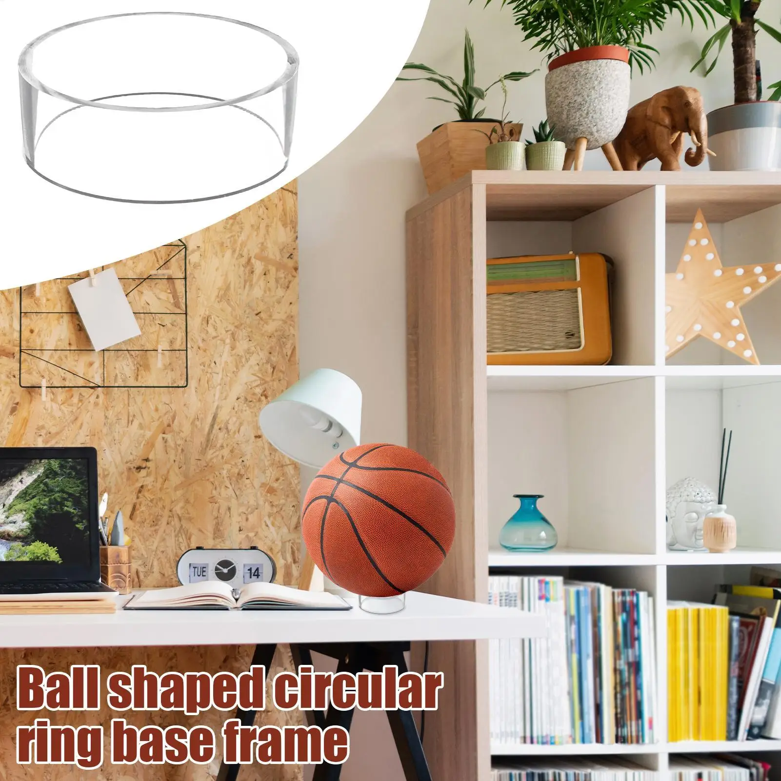 Acrylic Ball Display Stand Round Ring Ball Holder Football Stand Basketball Holder Ball Display Holder for Basketball Volleyball