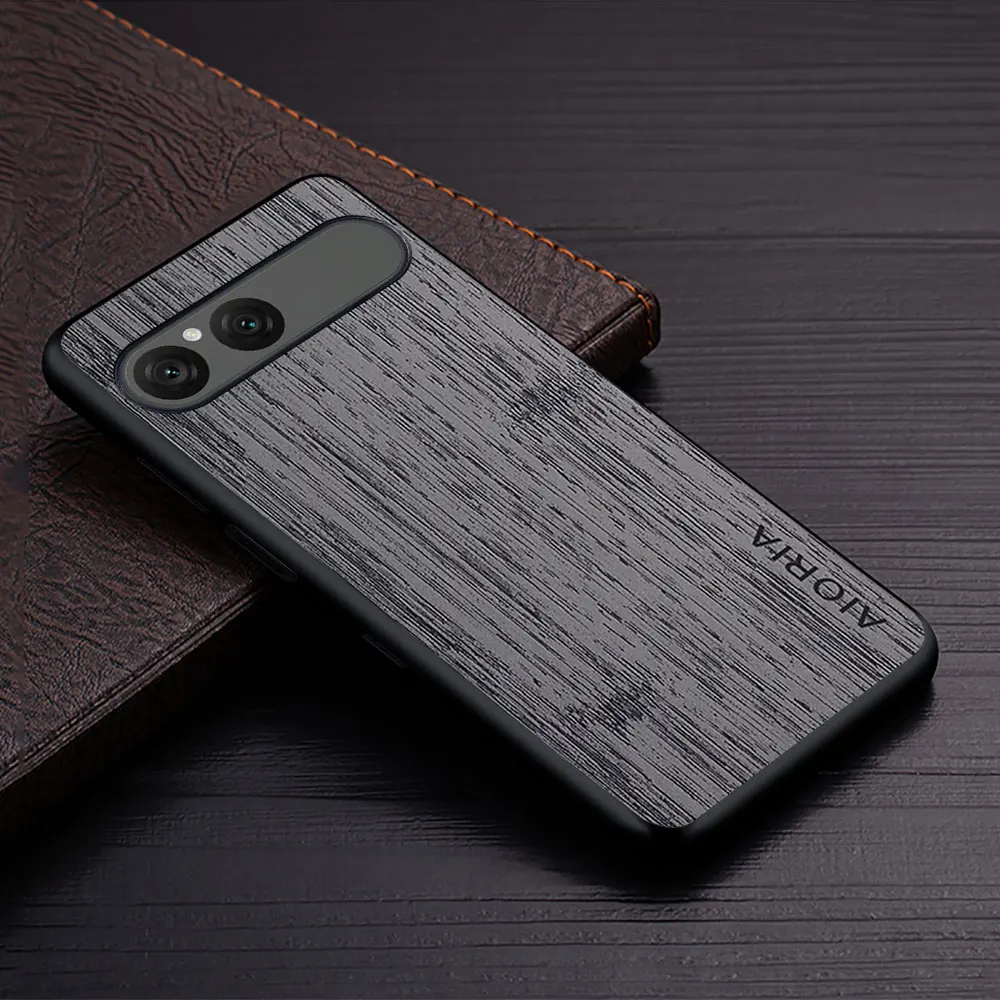 Luxury Bamboo Wood Pattern Leather Phone Cover Case