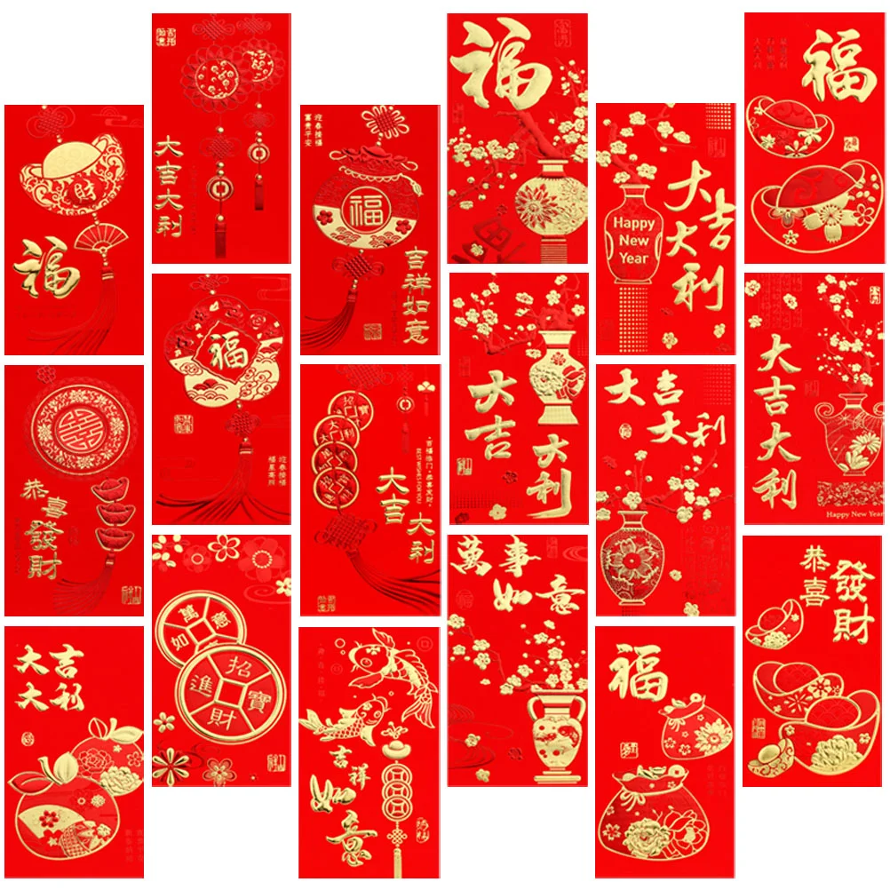 

Красные конверты на новый год, красный карман Hongbao для нового года, весеннего фестиваля, дня рождения, свадебные красные подарочные конверты для денег
