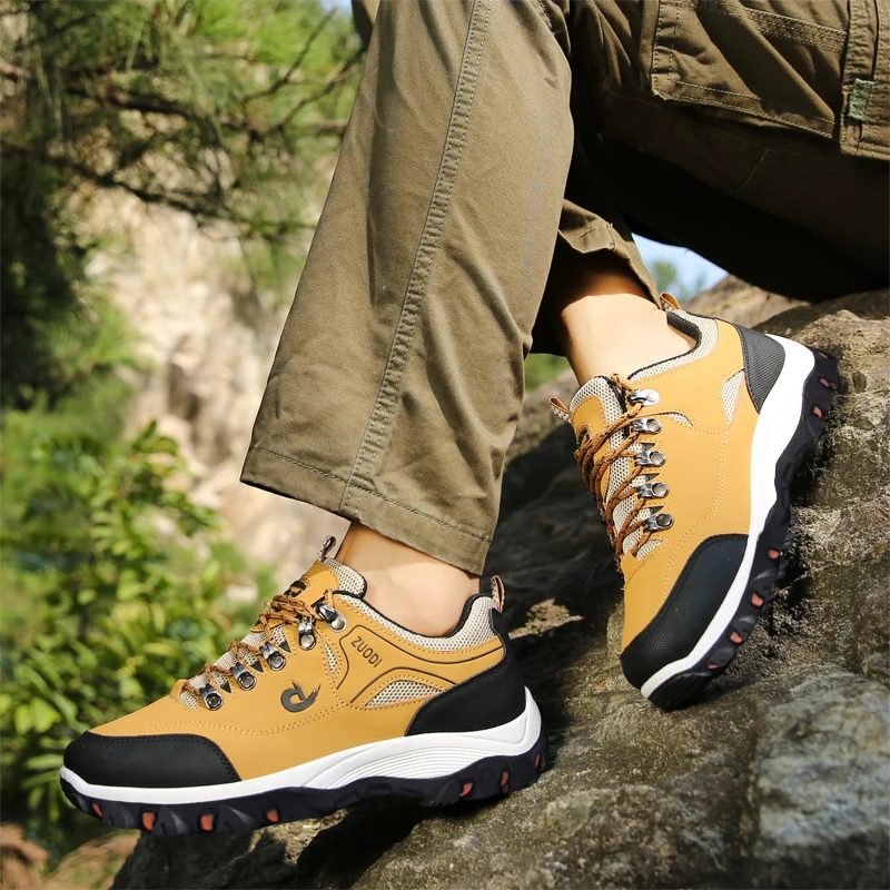 Outdoor Trekking Shoes Men Hiking Shoes Waterproof Non Slip Climbing Camping Trekking Men Sneakers Plus Size 39-48