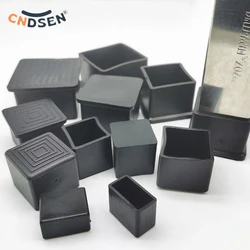 Black Non - Slip Rubber Floor Protector Caps for Square Table and Chair Legs, 10x10mm to 60x60mm (20x20mm - Black)