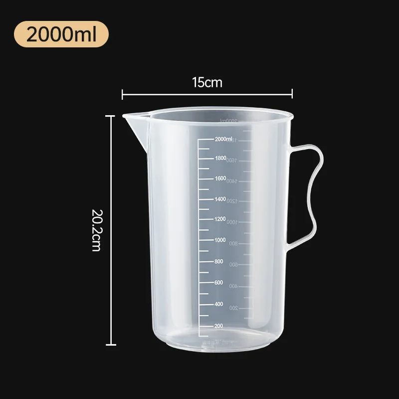

2000ml Premium Clear Plastic Graduated Measuring Graduated Container Beaker Laboratory Plastic Tool