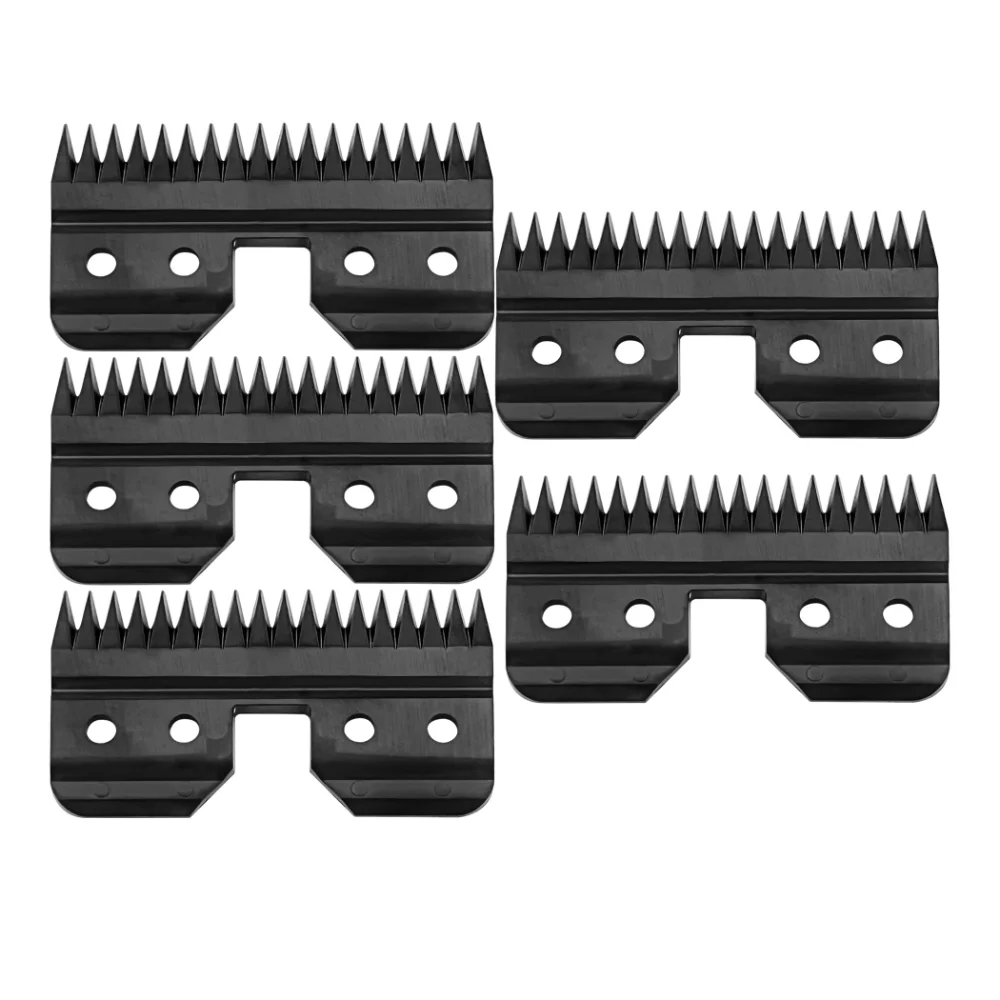 5pcs Black Fast Feed Replacement Blades.Compatible with Andis , Oster A5, Wahl KM Series Clippers,Made of Ceramic Blade adjustable wooden leather strap cutter strip belt precise cutting tool with 5 sharp blades for leathercraft handmade diy work
