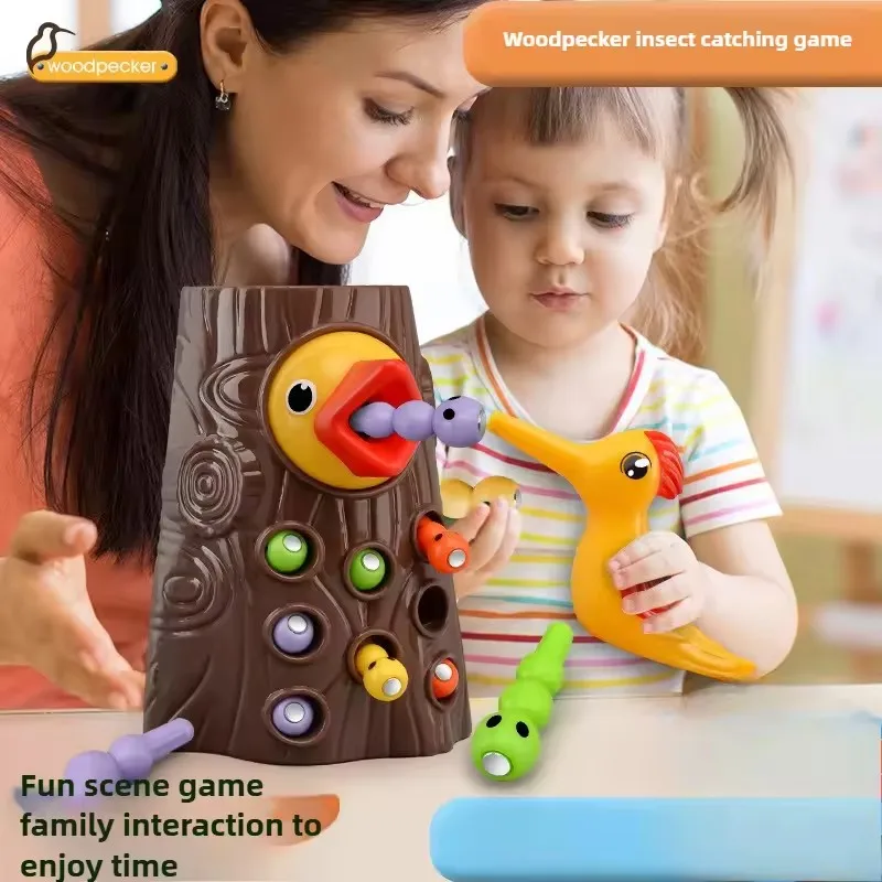 Specht Puzzle Spielzeug Insekten Fangen Kleines Spiel Vogel Fangen Insekten Magnetische Puzzle Frühe Bildung Training Übung Spielzeug