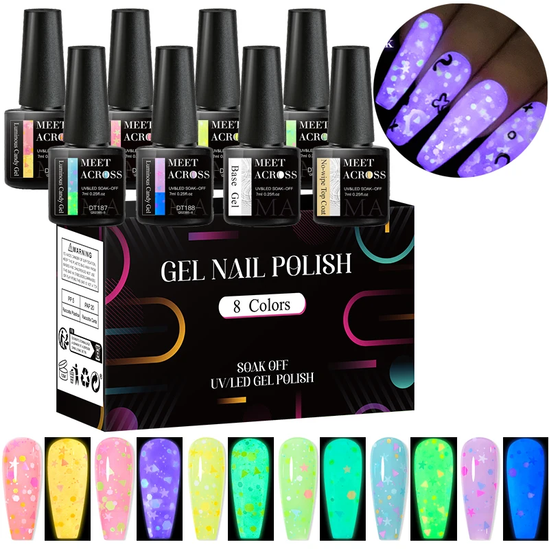ミートアクロス 8 ピース/セットダークジェルネイルポリッシュ