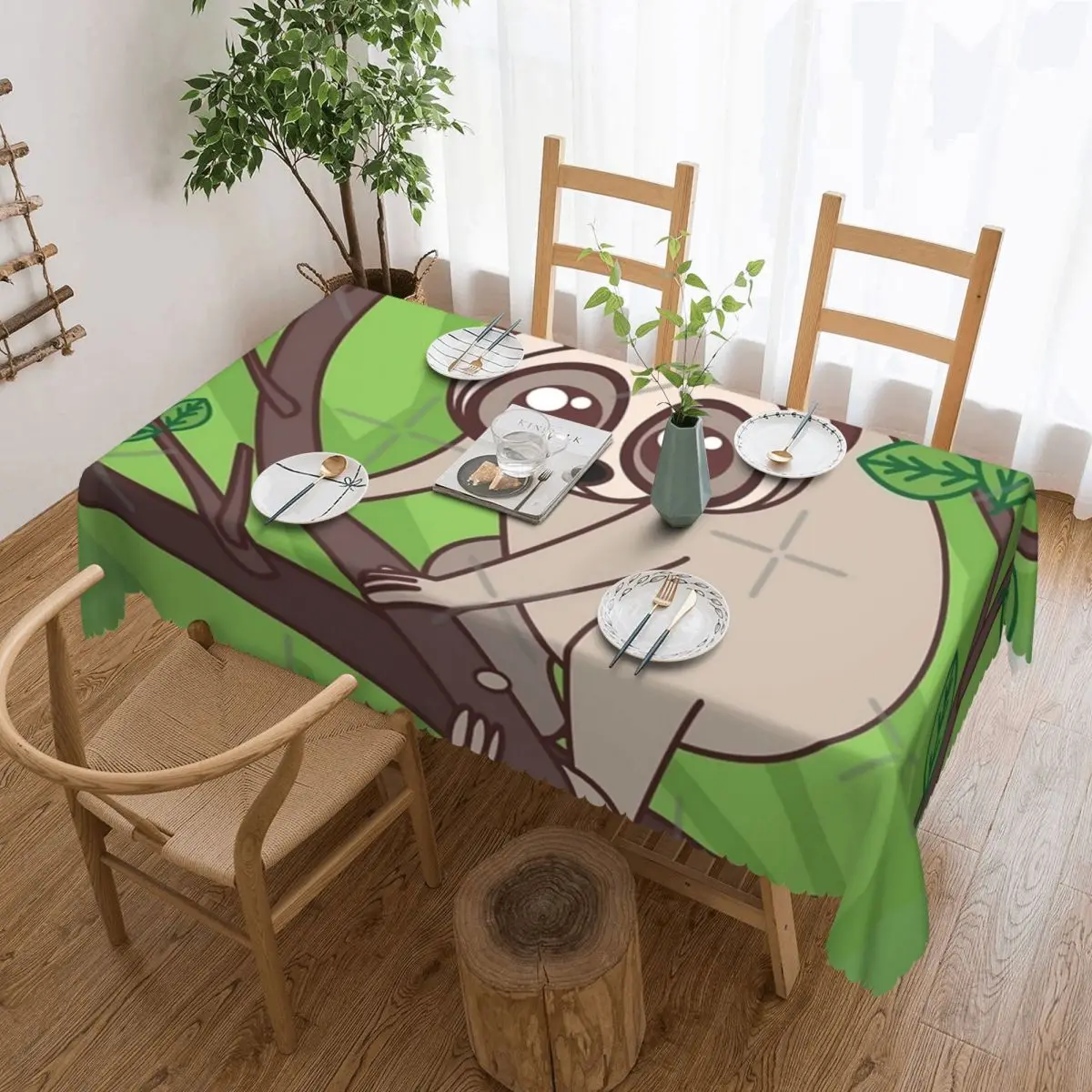 

Kawaii Loris Tablecloth 54x72in Waterproof Home Decor Great Gift