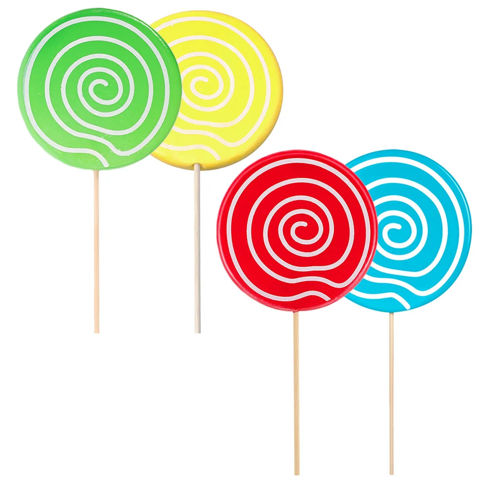 

4 Pcs Simulation Lollipop Candy Decoration Food Model Fake Photo Props Xmas Resin Molding Child