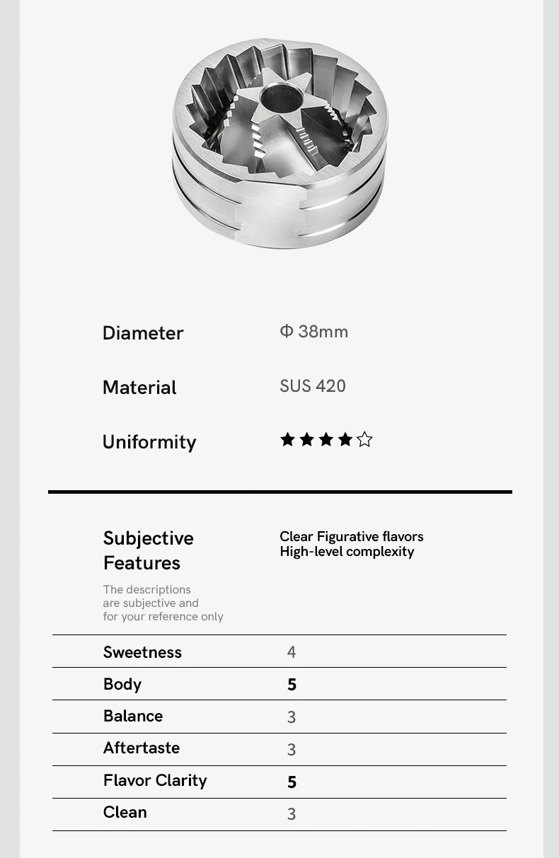 Description Picture 6 of itemTIMEMORE Chestnut C3ESP PRO Manual Coffee Grinder Capacity 25g Hand Adjustable Steel Core Burr Send Cleaning Brush
