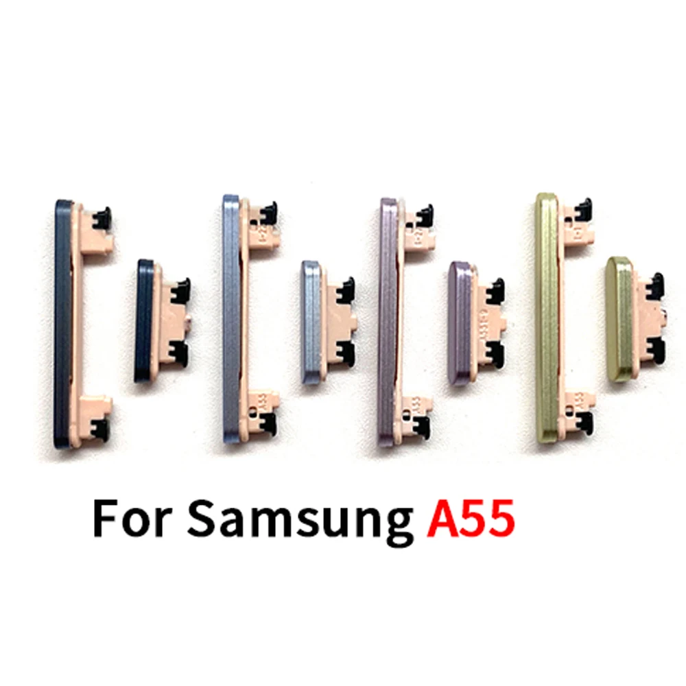 새로운 사이드 볼륨 버튼 + 전원 켜기/끄기 버튼 키 세트 삼성 A24 A35 A42 A54 A55용 교체 부품